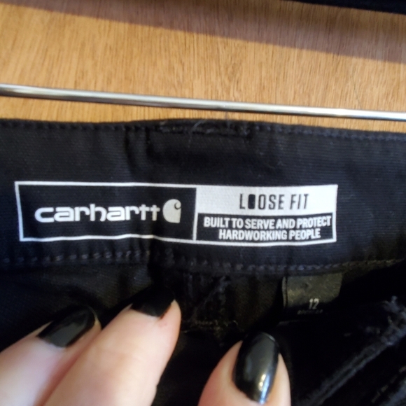 Carhartt  loose fit NWT SZ 12. rugged flex canvas work pant. Black straight leg - Picture 9 of 9